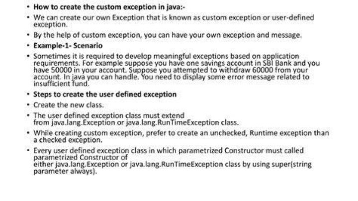 How do you create a new exception in Java?