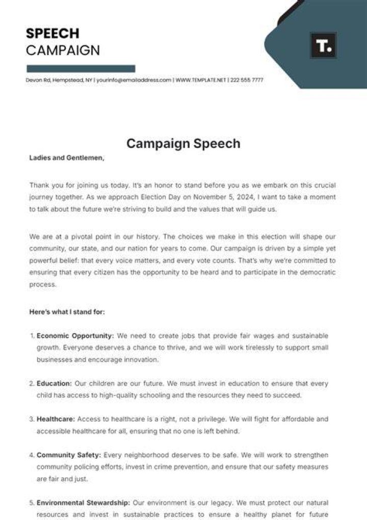 How do you write a speech campaign?