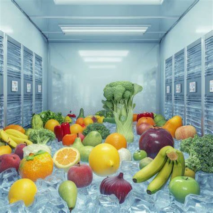 How fruits and vegetables are stored in cold storage?