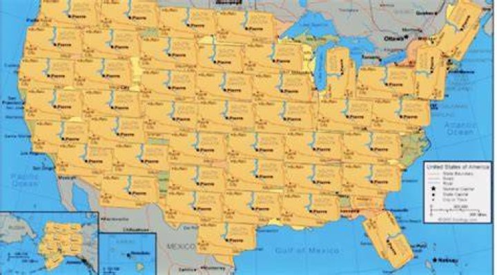 How many square miles is each US state?