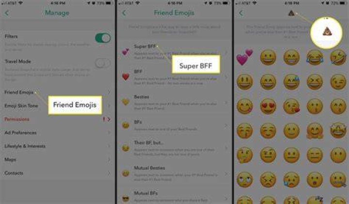 What do the Emojis beside Snapchat names mean?