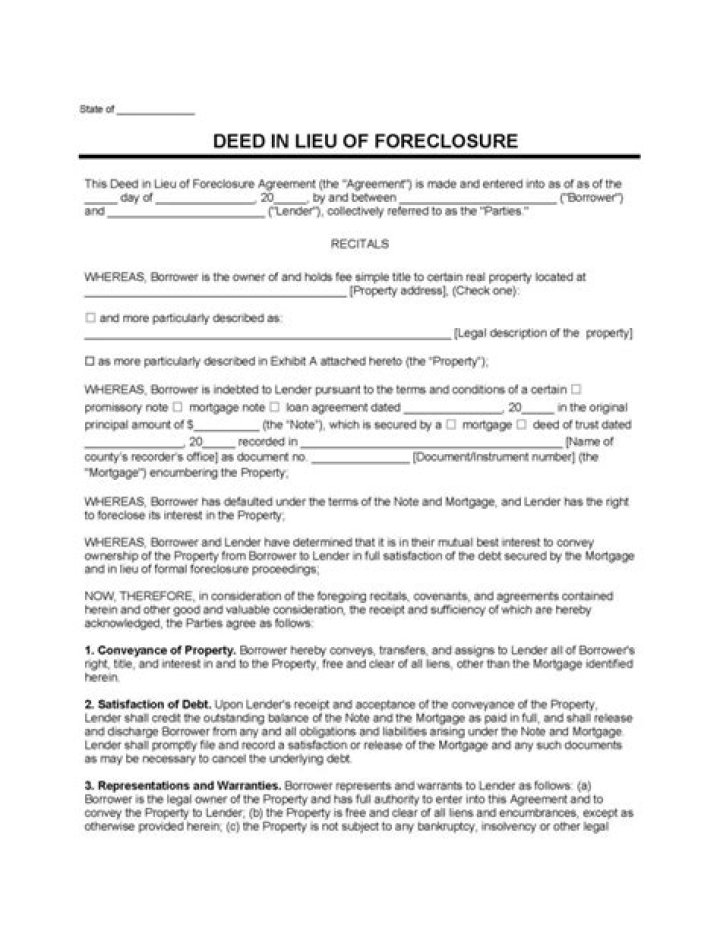 What does a deed in lieu do to your credit?