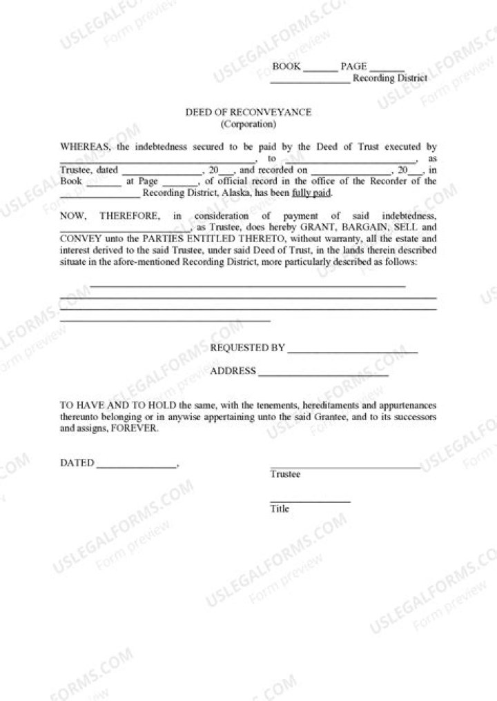 What does reconveyance of deed of trust mean?