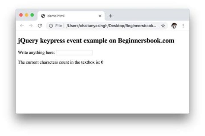 What is keypress event in jQuery?