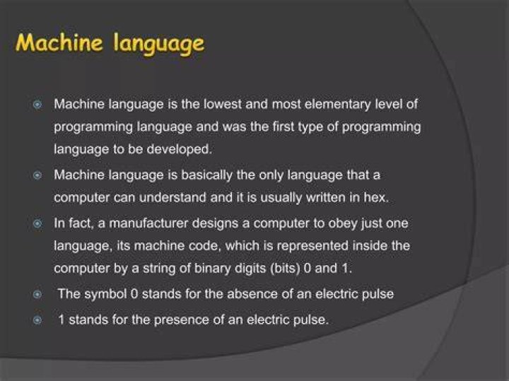 What is meant by machine level language?