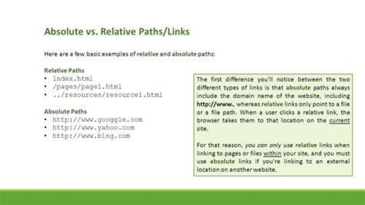 What is relative hyperlink?