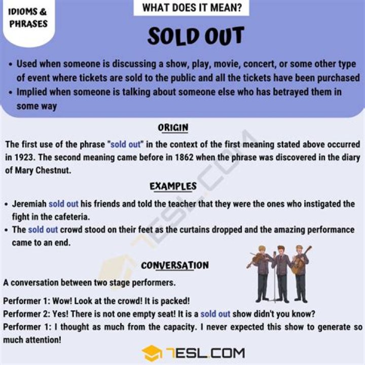 What is the meaning of sold out?
